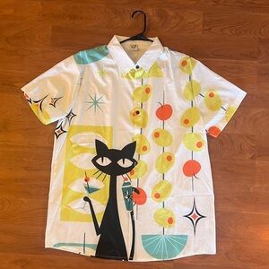 Cat Martini Button Down Shirt